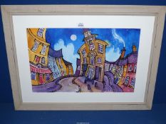 A framed and mounted Watercolour depicting Narbeth Town Hall,
