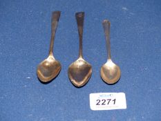 Two Silver teaspoons, possibly London 1803, by S.A. and R.C.