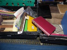 Two crates of books including Constable Sketches, Modern French Painters, Henry Esmond by Thackeray,
