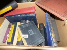 A box of books including L'Europe Pittores que pays du Nord, From Waterloo to George VI,