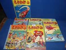 Seven Lion annuals 1954, 55, 56, 58, 59, 60 and 69.