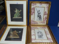 Two framed and mounted Engravings of statues to include W. Roffe from the statue by C.