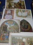 A quantity of prints including 'Bodinnick Ferry, Cornwall', 'The Apostles Mark and Paul',