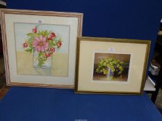A framed and mounted Rob Ritchie Print titled 'Primroses' together with a framed and mounted
