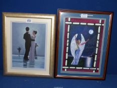 A framed and mounted Oil painting depicting Couples dancing along with an oil painting depicting an