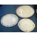 A Royal Doulton and a Grindley meat plate, plus one more meat plate.