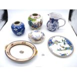 A small quantity of oriental Ginger Jars (no lids), Royal Worcester cup and saucer,