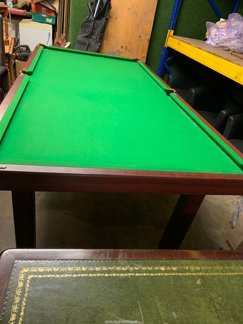 A contemporary 2/3 size Snooker/Billiards Table, green baize top and standing on square legs, - Image 6 of 8