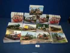 A large quantity of train and bus Postcards, approx. 1300.