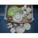 A quantity of china including pretty cottage garden tea set , five Mintons saucers,
