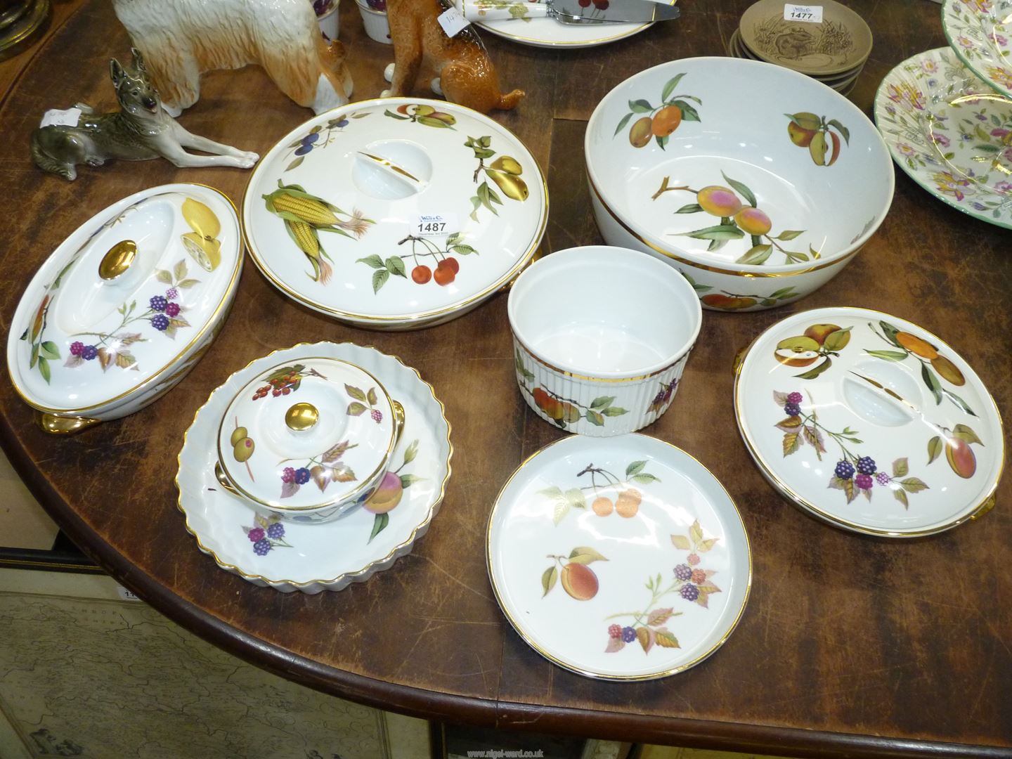 A quantity of Royal Worcester 'Evesham' dinner and cookware including large and medium tureens,