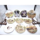 A quantity of display plates and stands including Hereford Bull, Border Collie, etc.