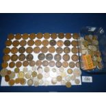 A quantity of pre decimal coinage including half crowns, florins, sixpence pieces,