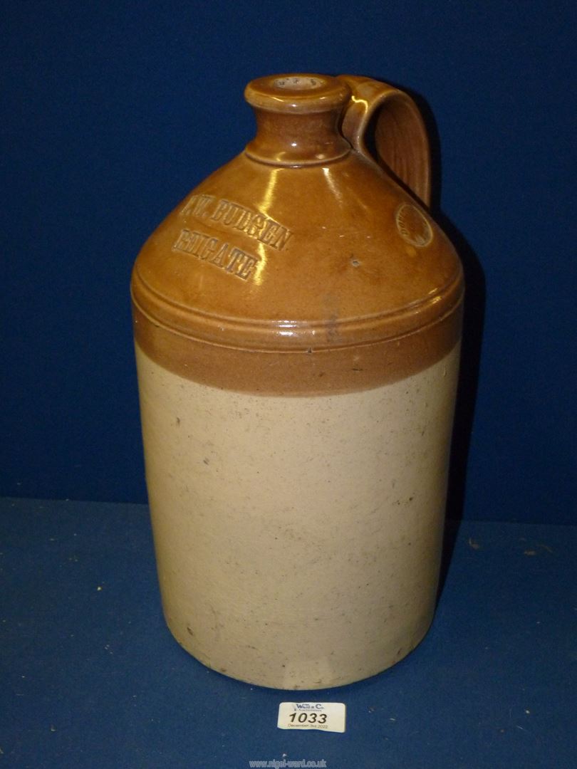 A large Doulton Lambeth cider flagon for F.W.