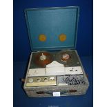 A 1950's Alba reel to reel tape Recorder with original microphone.