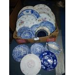 A quantity of plates including Spode Blue Italian and five Austrian dessert plates.