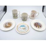 A quantity of china including Coalport and Spode Christmas plates,