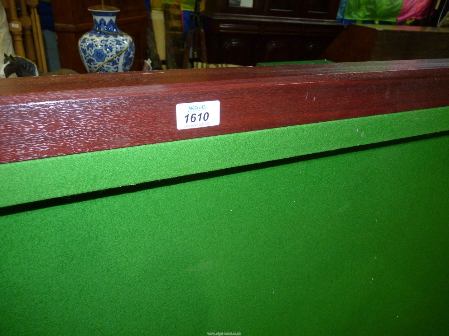 A contemporary 2/3 size Snooker/Billiards Table, green baize top and standing on square legs, - Image 5 of 8