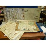 A large quantity of reproduction poster maps to include Kingdoms of Scotland, England and Wales,