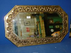 A large brass framed Mirror, 29 1/2'' x 18''.