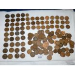 A quantity of Pennies including Edward VII, George V and VI and Queen Elizabeth.