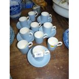 Ten Wedgwood 'Summer Sky' coffee cans and saucers.