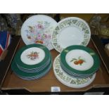 A Wedgwood cake plate 'Meadow Sweet' pattern, Wedgwood and Royal Worcester plates,