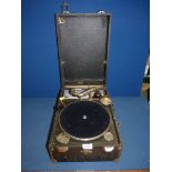 A Decca 'The Salon' wind-up gramophone, 78 rpm.