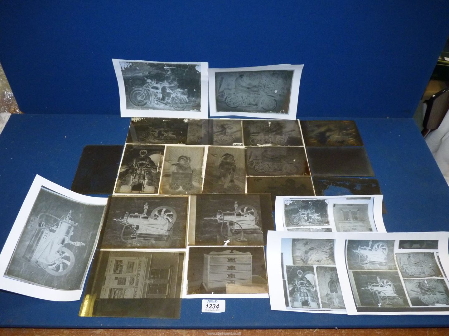 A quantity of glass negatives of BSA Motorcycle Reg.