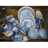 A quantity of blue and white china including Swinnerton's 'Silverdale' plates,