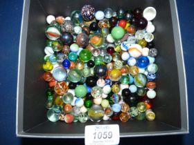 A quantity of marbles to include; ribbon and stone effect.