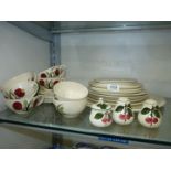 A quantity of Adams 'Red Apple' dinner and tea ware, and a three piece Plichta cherry pattern Cruet.