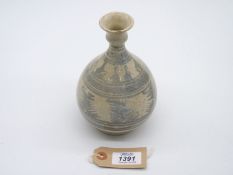 A scarce Thai Sawakhalok pottery bottle vase, 15th century,