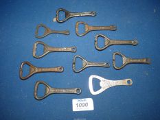 A small collection of bottle openers including; Simonds (Reading), Arkells, Stroud, Corona, Brewery,