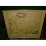 A framed map of The Royal Viking Sun 22" x 18".