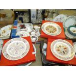 A quantity of china including three boxed Spode display plates: Iona,