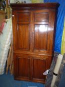 An Elm and other woods full height Corner Cupboard on Cupboard,