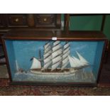 A well-modelled model of the Sailing Ship ''Drumeltan'', in glazed display case,