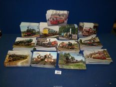A box of bus and train Postcards, approx. 650, (unused).