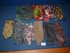 A quantity of ties including silk, Christmas, etc.