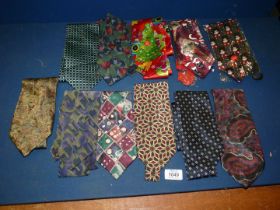 A quantity of ties including silk, Christmas, etc.
