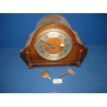 A Mantle Clock with Westminster chimes, and German mechanism,