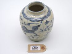 A Ming dynasty 'Swatow' porcelain export ware Ginger or gunpowder Jar, late 16th c,