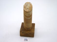 A Grand Tour desk ornament: a miniature variegated marble column,
