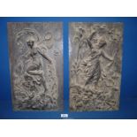 Two finely carved Panels depicting scenes,