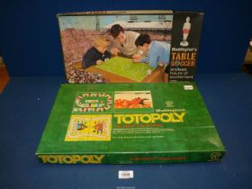 A boxed Totopoly 'The Great Race Game' plus a Waddingtons Table Soccer.