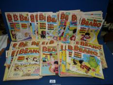 A box containing 126 Beano comics from 1989/90/91/96 & 1998.