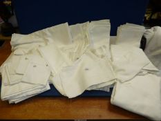 A quantity of white table linen, serviettes, cloths etc.