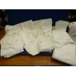 A quantity of white table linen, serviettes, cloths etc.