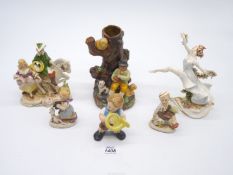 A small quantity of figures to include; a Capodimonte lady (A/F),